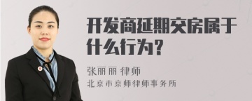 开发商延期交房属于什么行为？