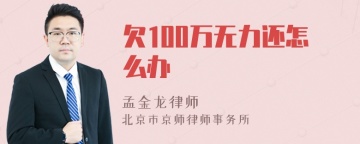 欠100万无力还怎么办