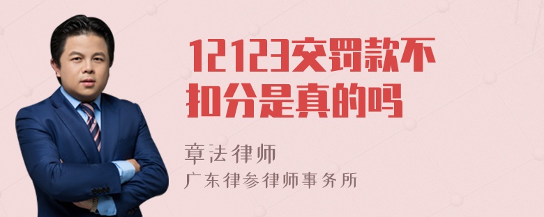 12123交罚款不扣分是真的吗