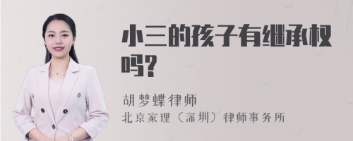 小三的孩子有继承权吗?