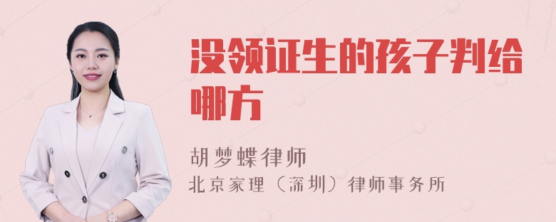 没领证生的孩子判给哪方
