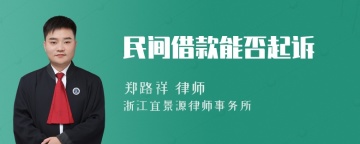 民间借款能否起诉