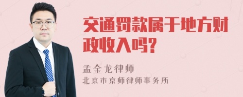 交通罚款属于地方财政收入吗?