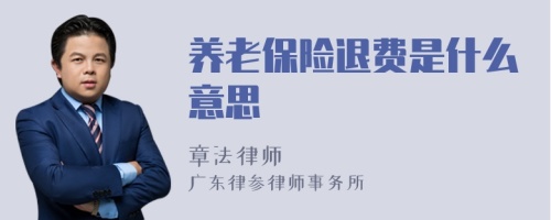 养老保险退费是什么意思