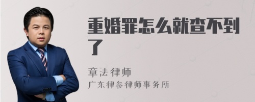 重婚罪怎么就查不到了