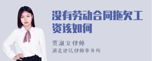 没有劳动合同拖欠工资该如何