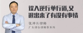 误入逆行单行道,又退出来了有没有事情