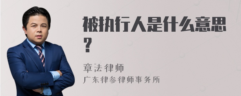 被执行人是什么意思？