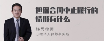 担保合同中止履行的情形有什么