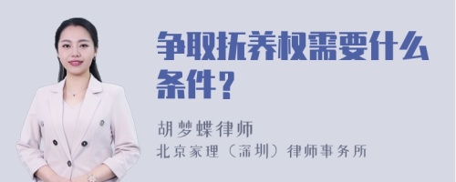 争取抚养权需要什么条件？