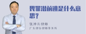 畏罪潜前逃是什么意思？