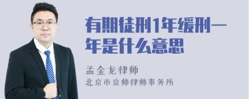 有期徒刑1年缓刑一年是什么意思