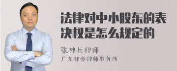 法律对中小股东的表决权是怎么规定的