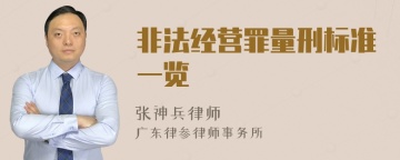 非法经营罪量刑标准一览