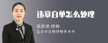 违章白单怎么处理