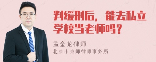 判缓刑后，能去私立学校当老师吗？