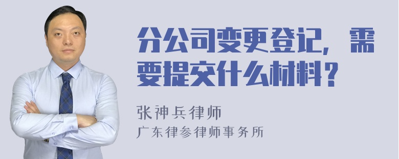 分公司变更登记，需要提交什么材料？