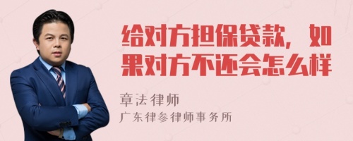 给对方担保贷款，如果对方不还会怎么样