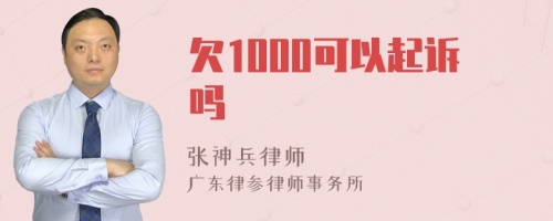 欠1000可以起诉吗