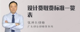 设计费取费标准一览表