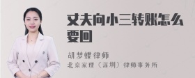 丈夫向小三转账怎么要回