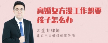 离婚女方没工作想要孩子怎么办