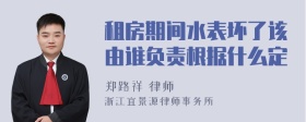 租房期间水表坏了该由谁负责根据什么定