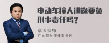 电动车撞人逃逸要负刑事责任吗？