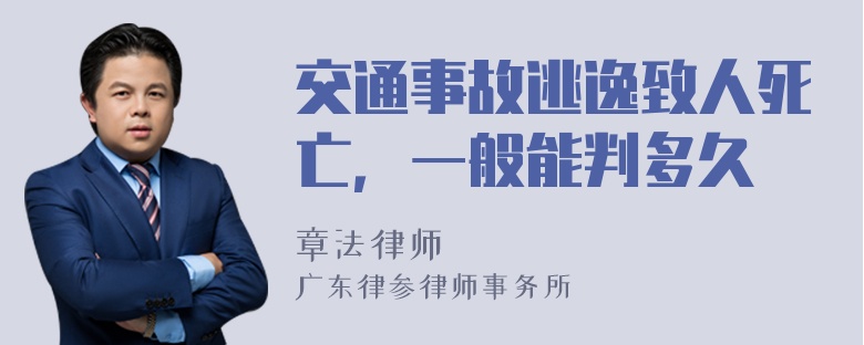 交通事故逃逸致人死亡，一般能判多久