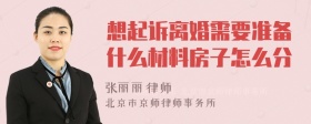 想起诉离婚需要准备什么材料房子怎么分