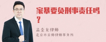 家暴要负刑事责任吗？