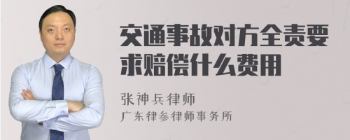 交通事故对方全责要求赔偿什么费用