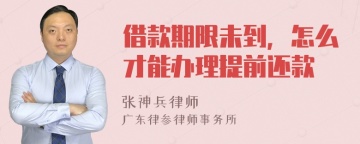 借款期限未到，怎么才能办理提前还款