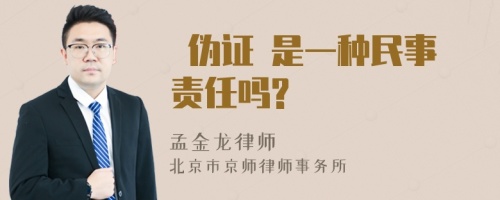  伪证 是一种民事责任吗?