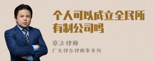 个人可以成立全民所有制公司吗