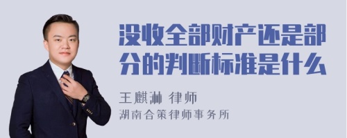 没收全部财产还是部分的判断标准是什么