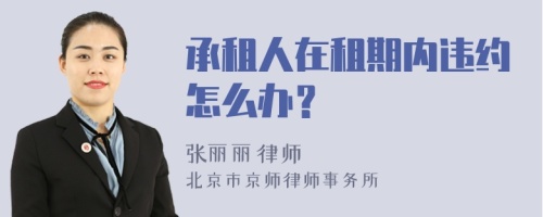 承租人在租期内违约怎么办？