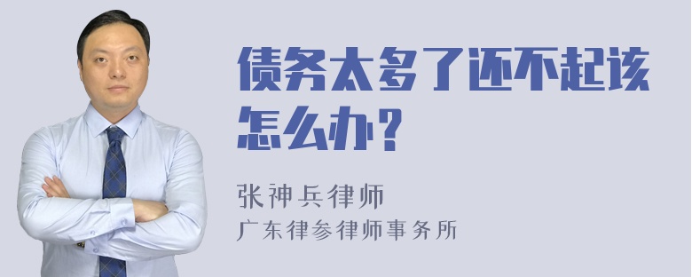 债务太多了还不起该怎么办？