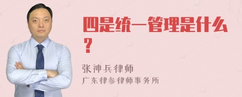 四是统一管理是什么？