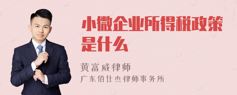 小微企业所得税政策是什么