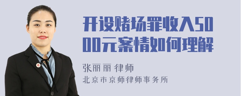 开设赌场罪收入5000元案情如何理解