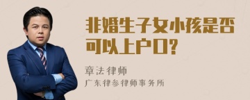 非婚生子女小孩是否可以上户口?