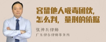 容留他人吸毒团伙，怎么判，量刑的依据