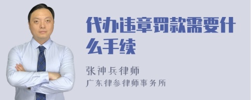 代办违章罚款需要什么手续