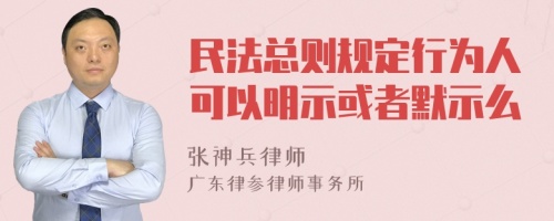 民法总则规定行为人可以明示或者默示么