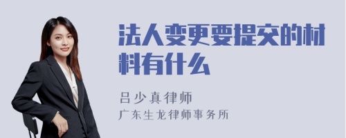 法人变更要提交的材料有什么