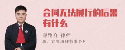 合同无法履行的后果有什么