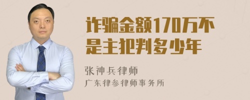 诈骗金额170万不是主犯判多少年