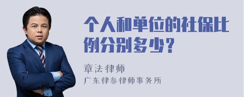 个人和单位的社保比例分别多少？