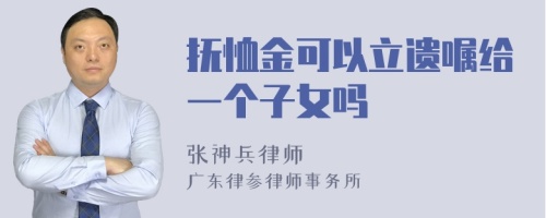 抚恤金可以立遗嘱给一个子女吗